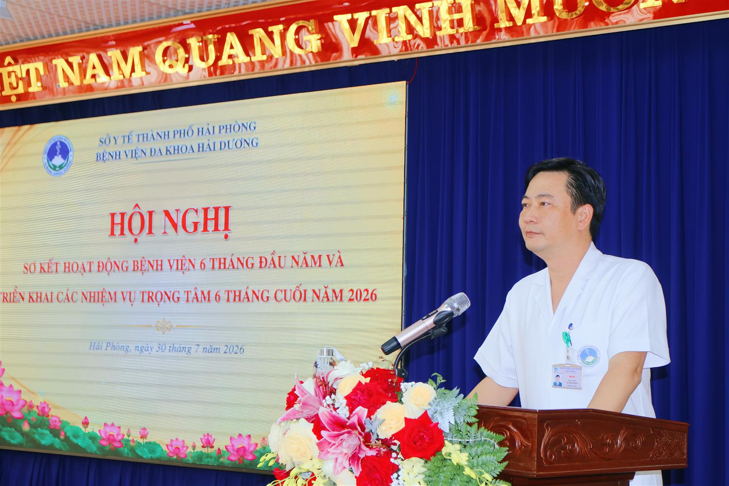 BỆNH VIỆN ĐA KHOA HẢI DƯƠNG TỔ CHỨC HỘI NGHỊ SƠ KẾT HOẠT ĐỘNG 6 THÁNG ĐẦU NĂM VÀ TRIỂN KHAI CÁC NHIỆM VỤ TRỌNG TÂM 6 THÁNG CUỐI NĂM 2026
